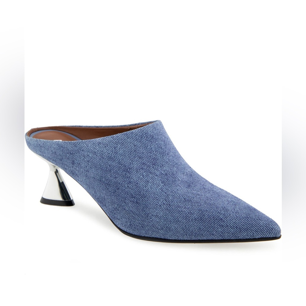 NEW Aerosoles Jama Pointed Toe Mule Blue Jean Denim Suede 8.5